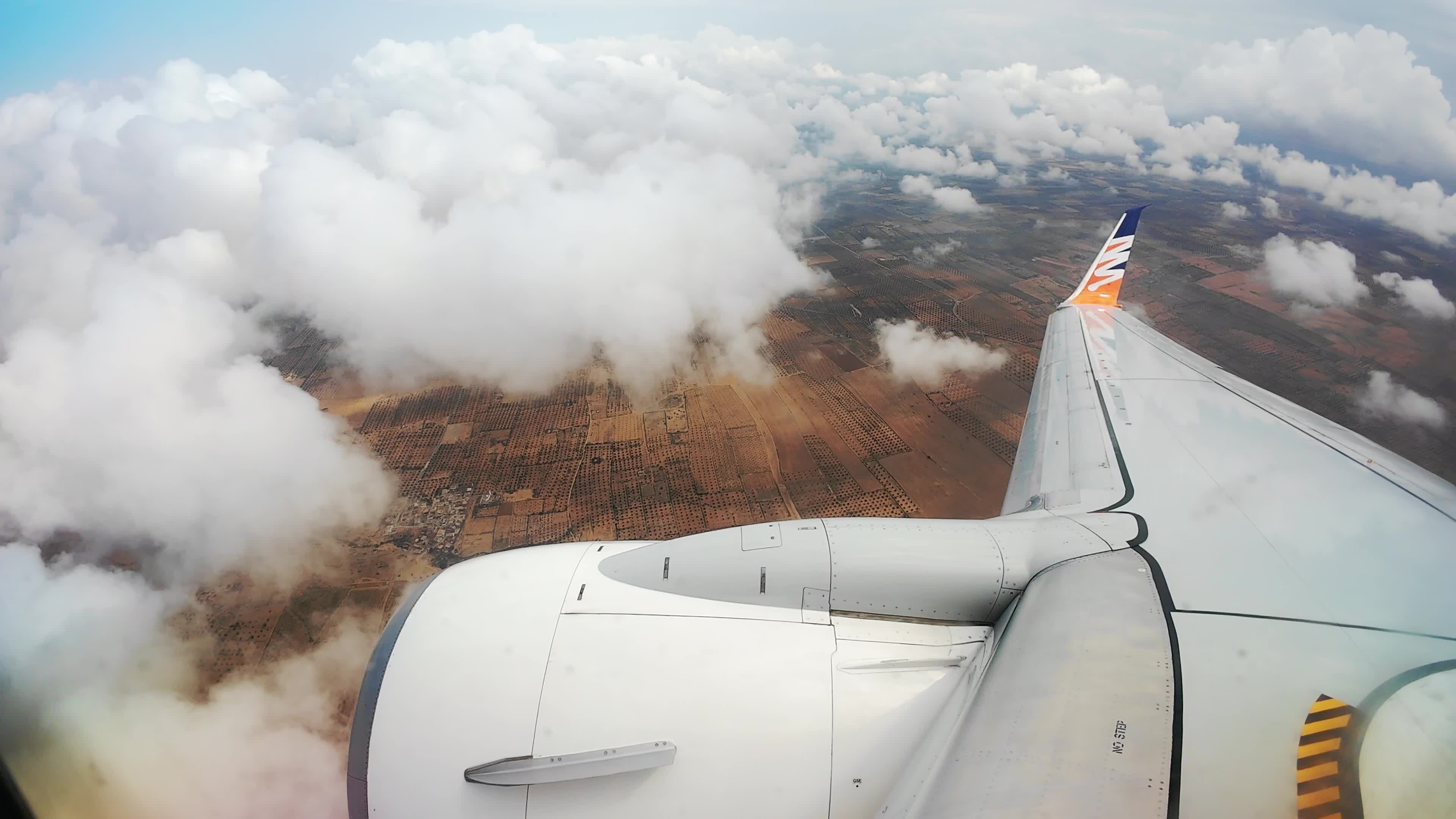 Aerial View from Commercial Airplane Over Africa Free Stock Video ...