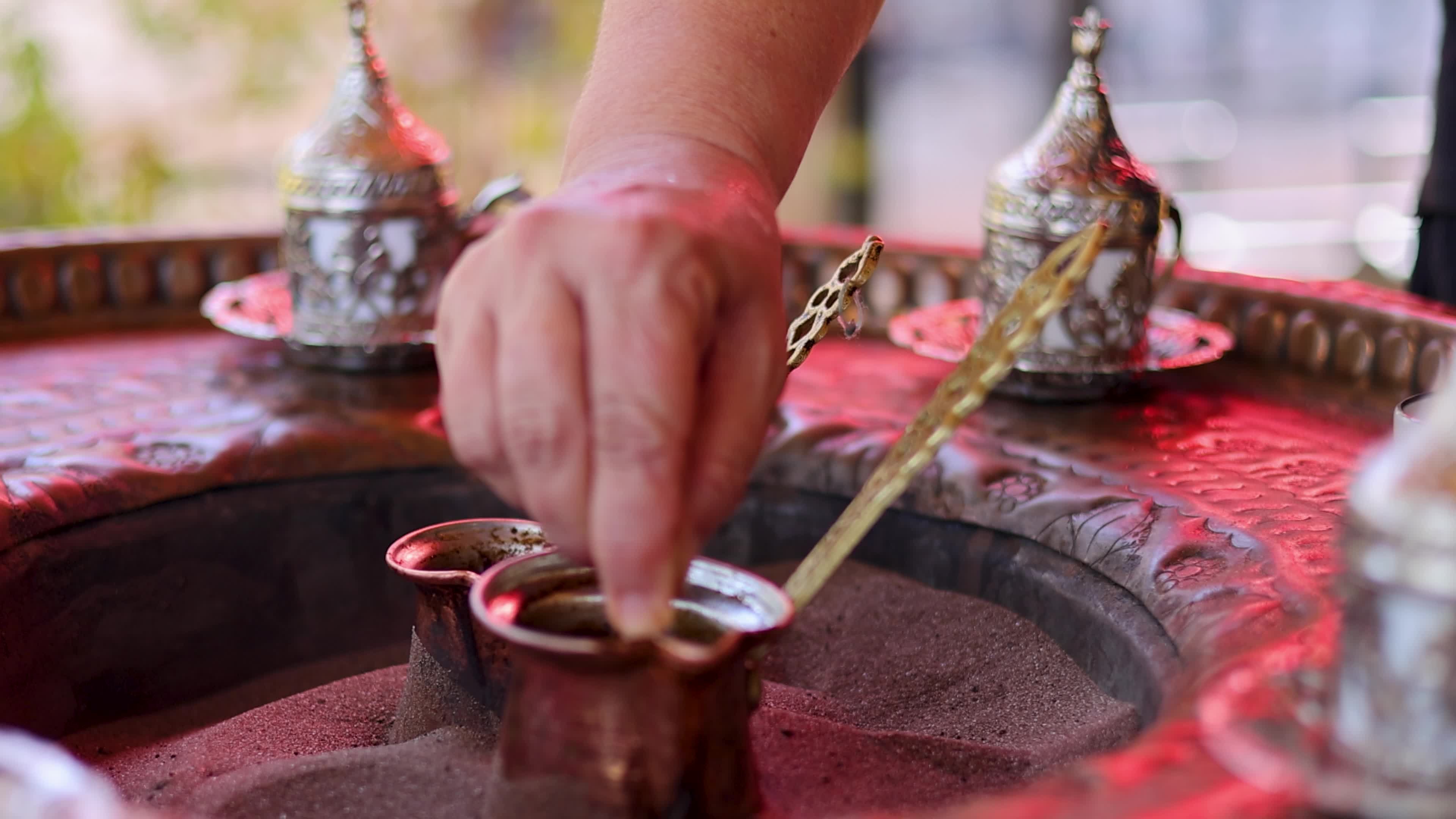 traditional turkish coffee brewing in sand 28677018 — free pexels stock footage