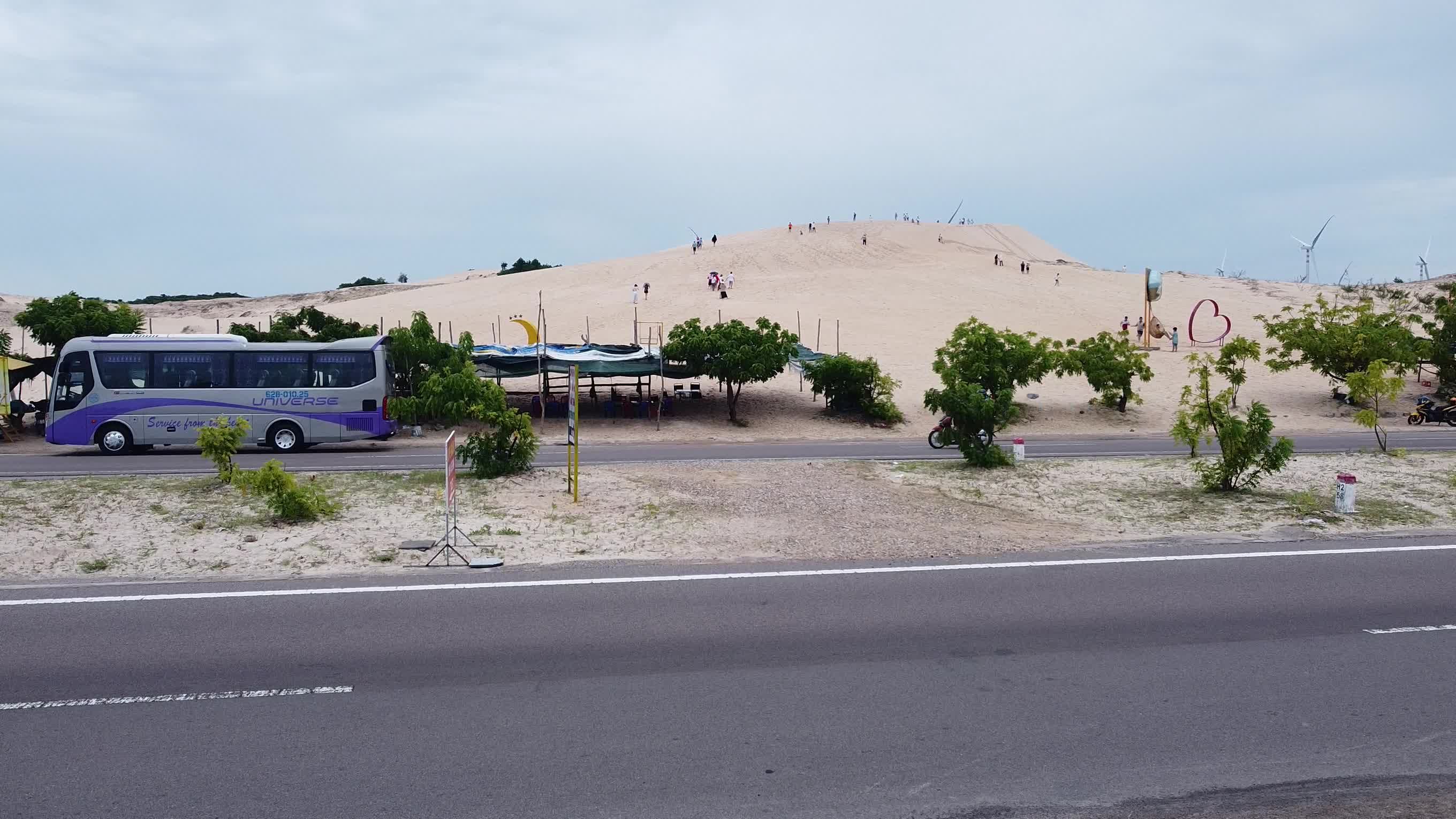 Bus by Sand Dunes in Desert Landscape Free Stock Video Footage, Royalty ...