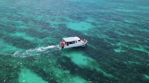 Av Motorboat Speeding Towards The Seashore