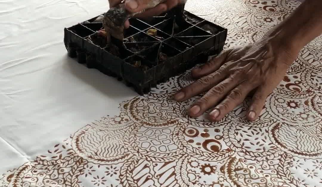 Batik Pattern Process Traditional Batik Printing Process in Indonesia Free Stock Video ...