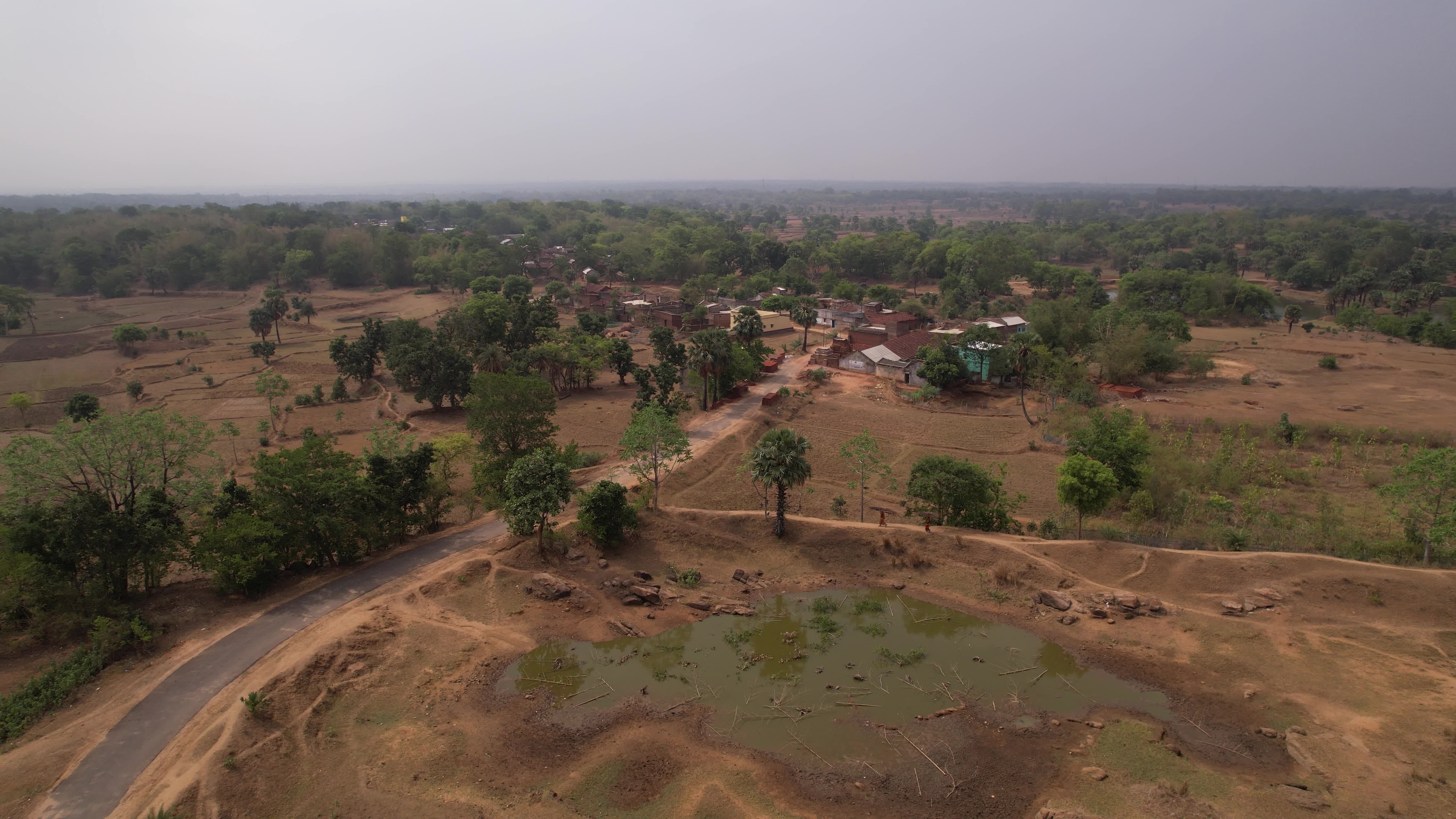 Aerial View of Rural Village Landscape Free Stock Video Footage ...