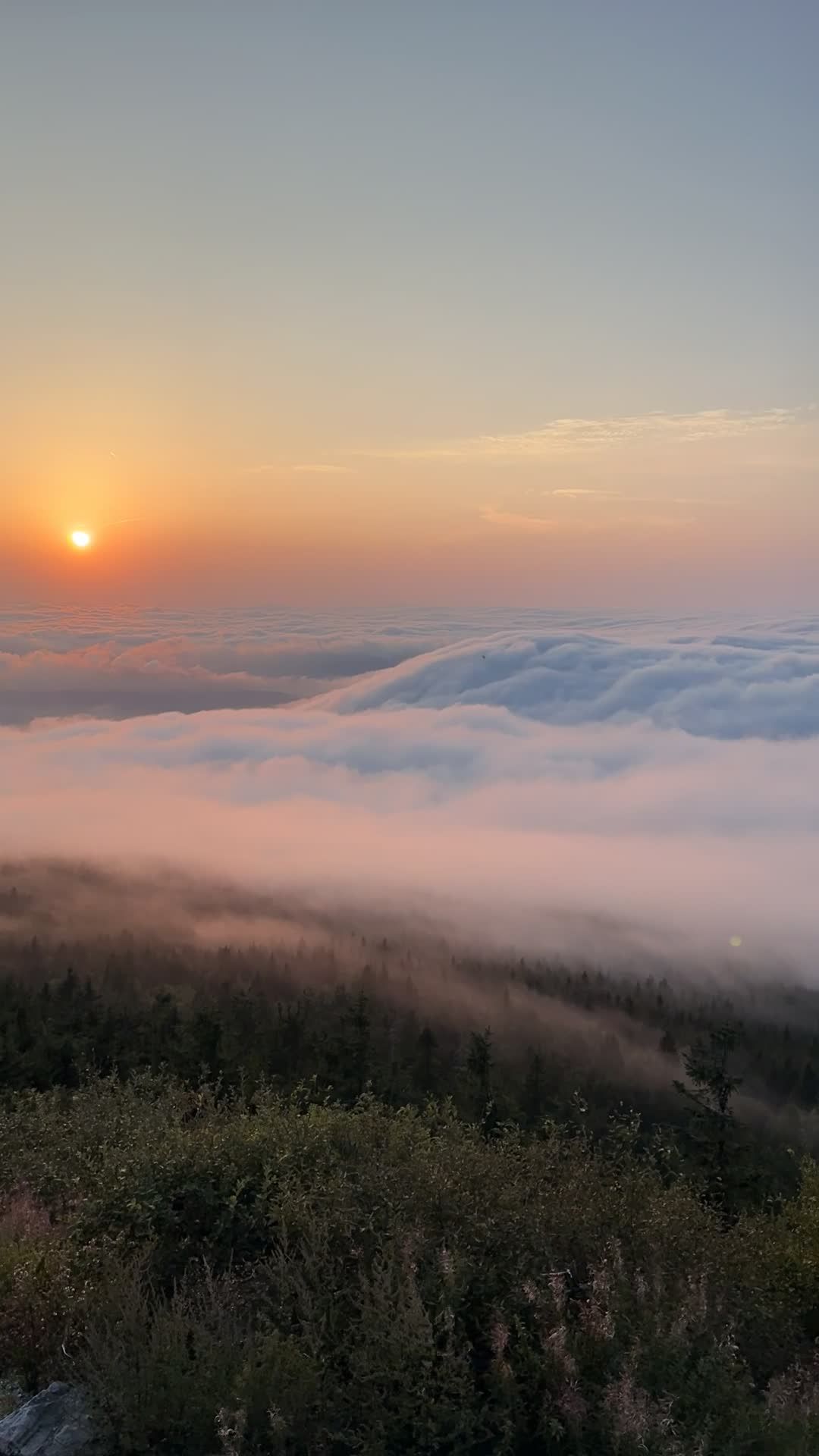 Sunrise Over Sea of Clouds in Mountain Range Free Stock Video Footage ...