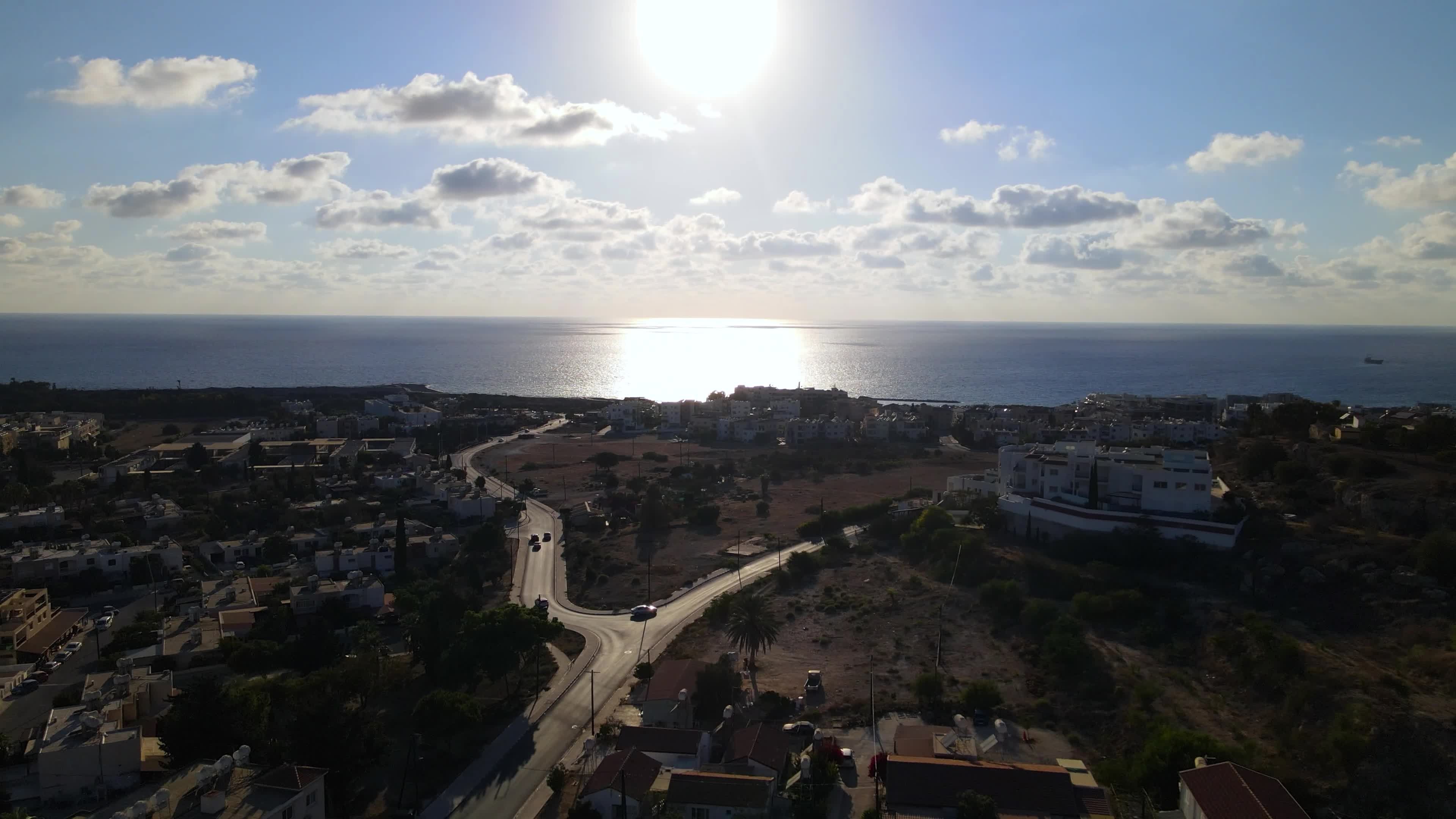 Aerial View of Cyprus Coastline at Sunset Free Stock Video Footage ...