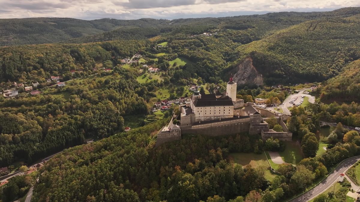 Autumn Aerial View of Austrian Castle Free Stock Video Footage, Royalty ...