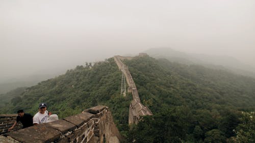 Tourists In The Great Wall Of China 