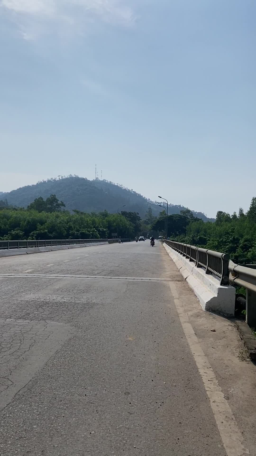 Scenic Drive on Bridge with Distant Tower Free Stock Video Footage ...