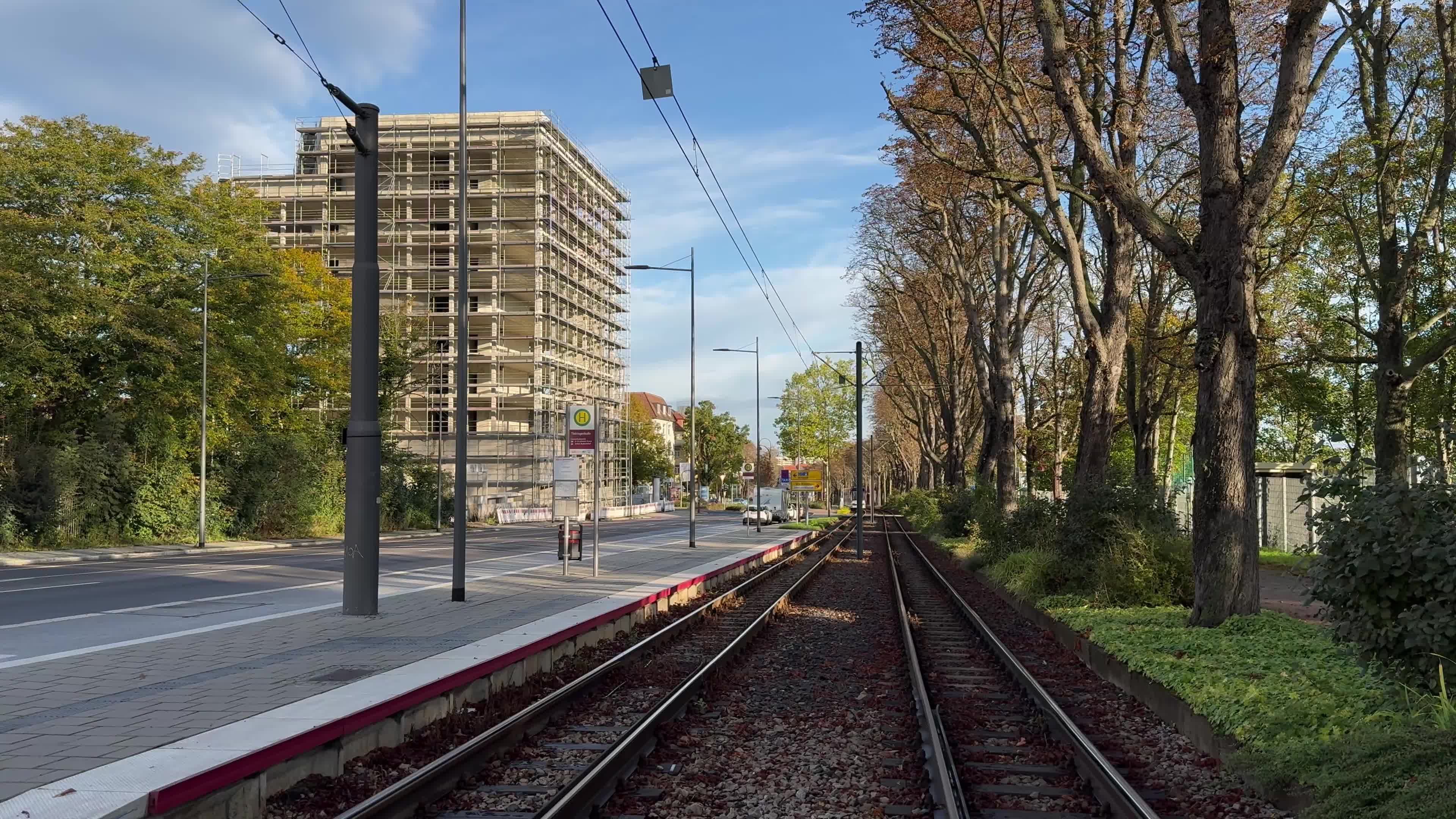 European Tram Moving Through Urban Street Free Stock Video Footage ...