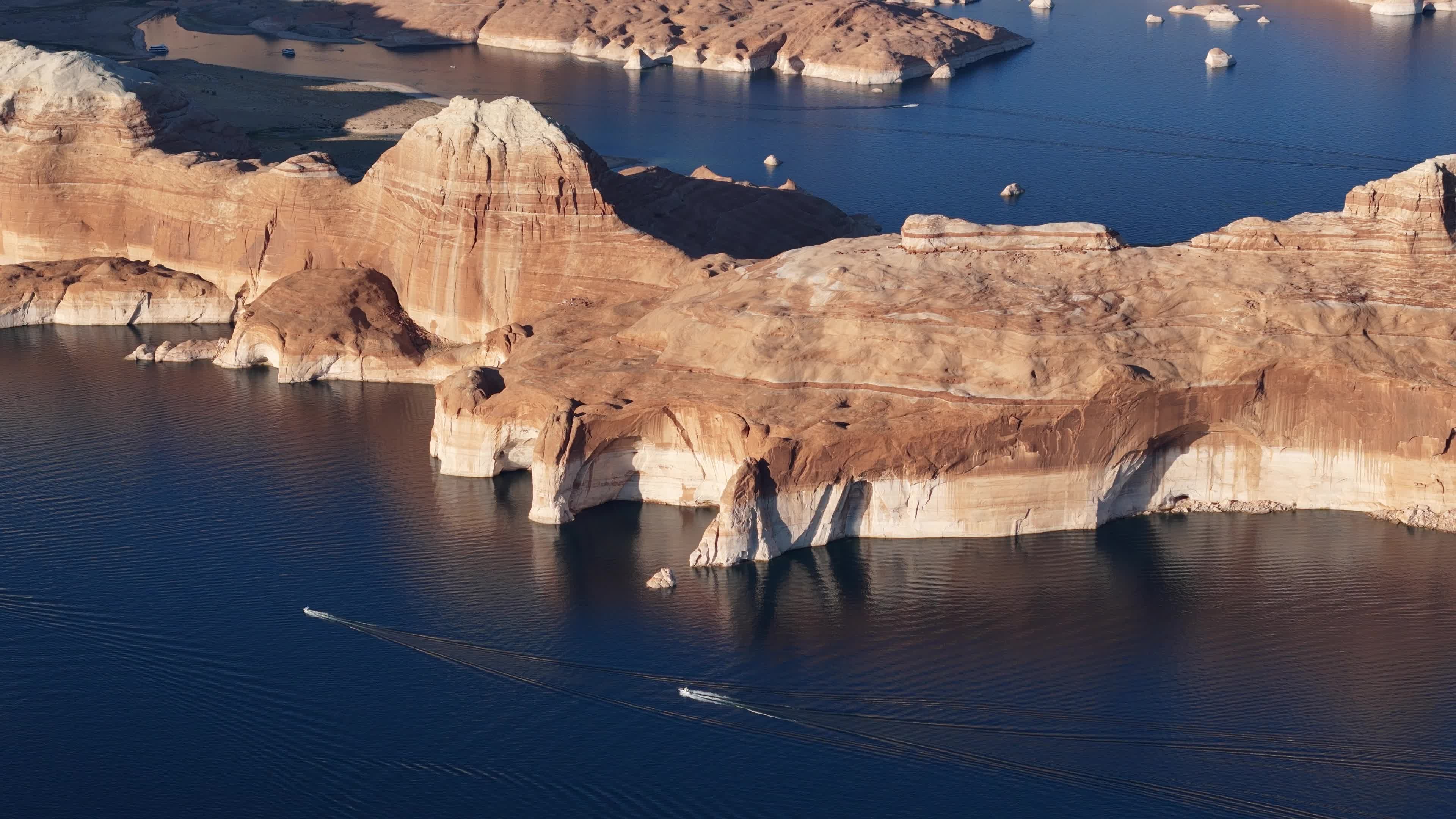 Scenic Aerial View of Lake Powell and Red Rock Formations Free Stock ...