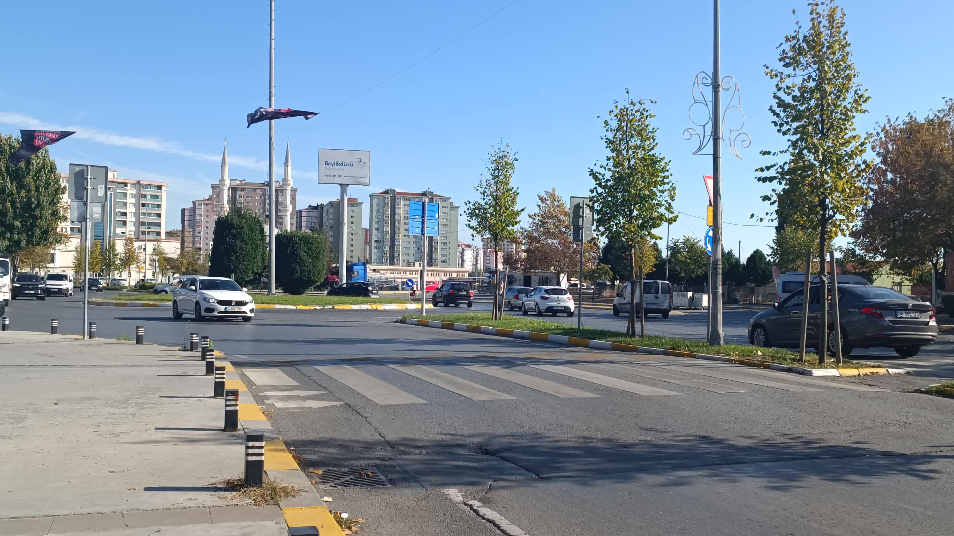 Urban Street Scene with City Traffic in Fall Free Stock Video Footage ...