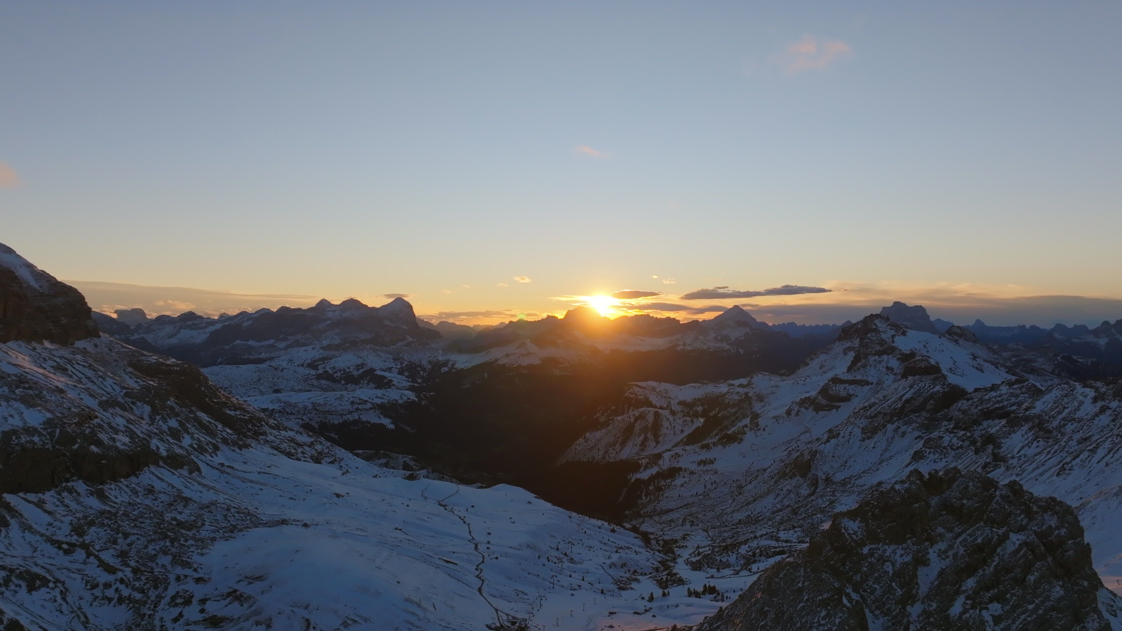 Breathtaking Mountain Sunset Over Snowy Peaks Free Stock Video Footage ...