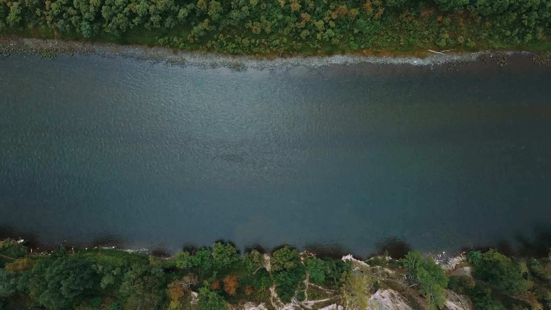 Aerial View of Serene River and Forest Landscape Free Stock Video ...