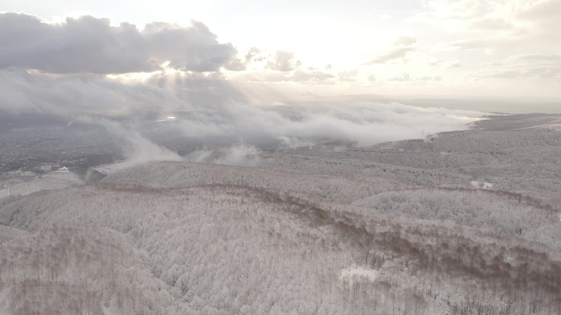 Stunning Winter Aerial View of Snowy Mountains Free Stock Video Footage ...