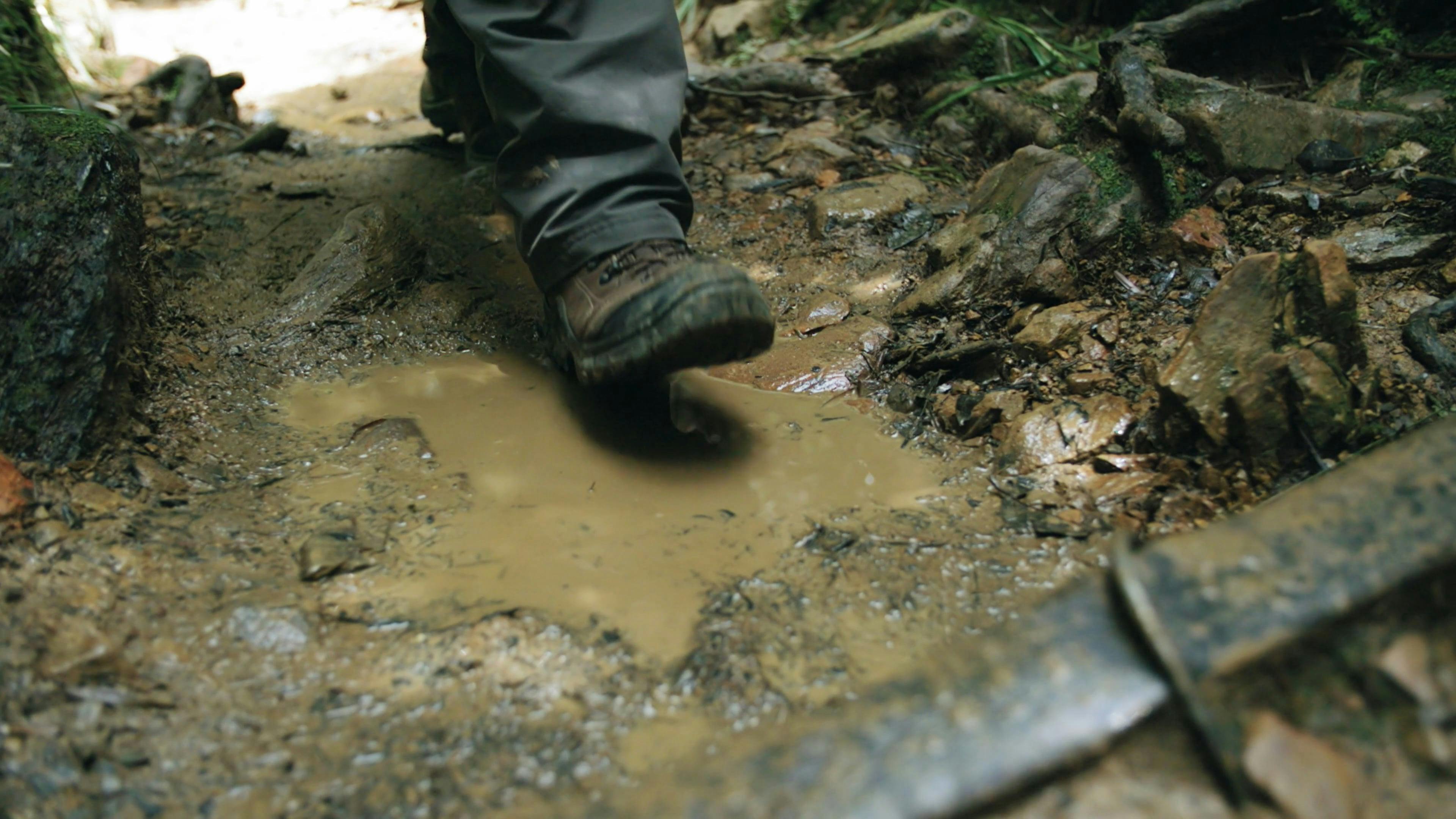 A Person Stepping On Mud · Free Stock Video