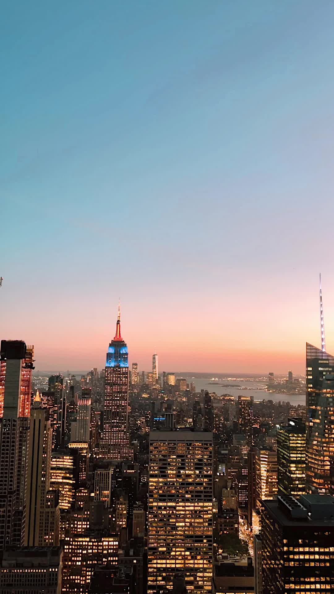 New York City Skyline at Sunset with Empire State Building Free Stock ...