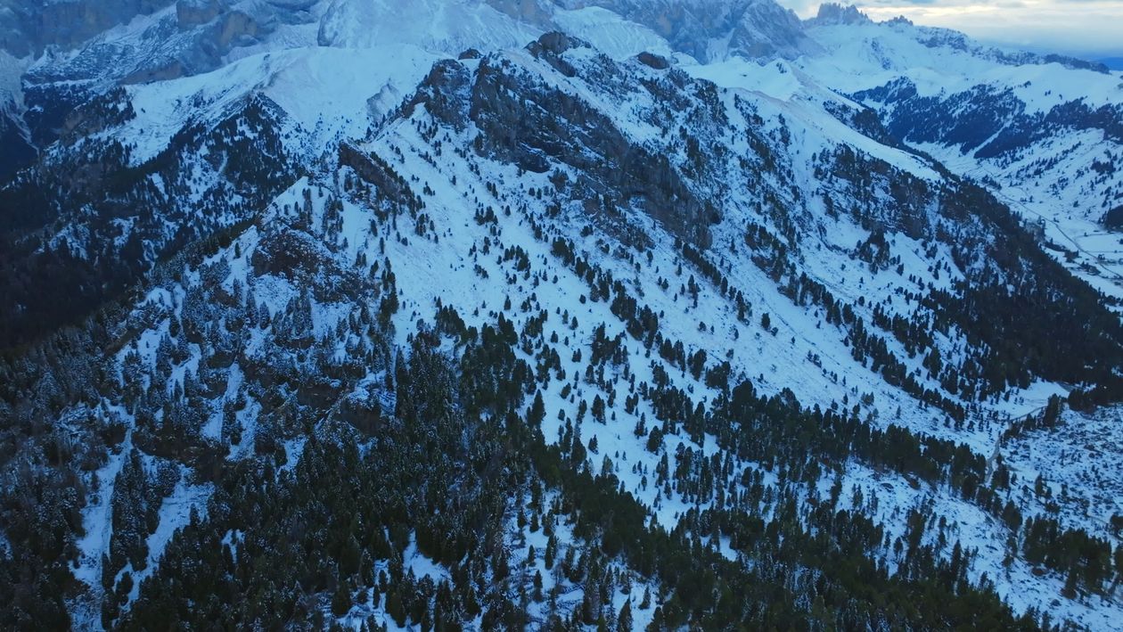 Breathtaking Aerial View of Snowy Mountains at Dusk Free Stock Video ...