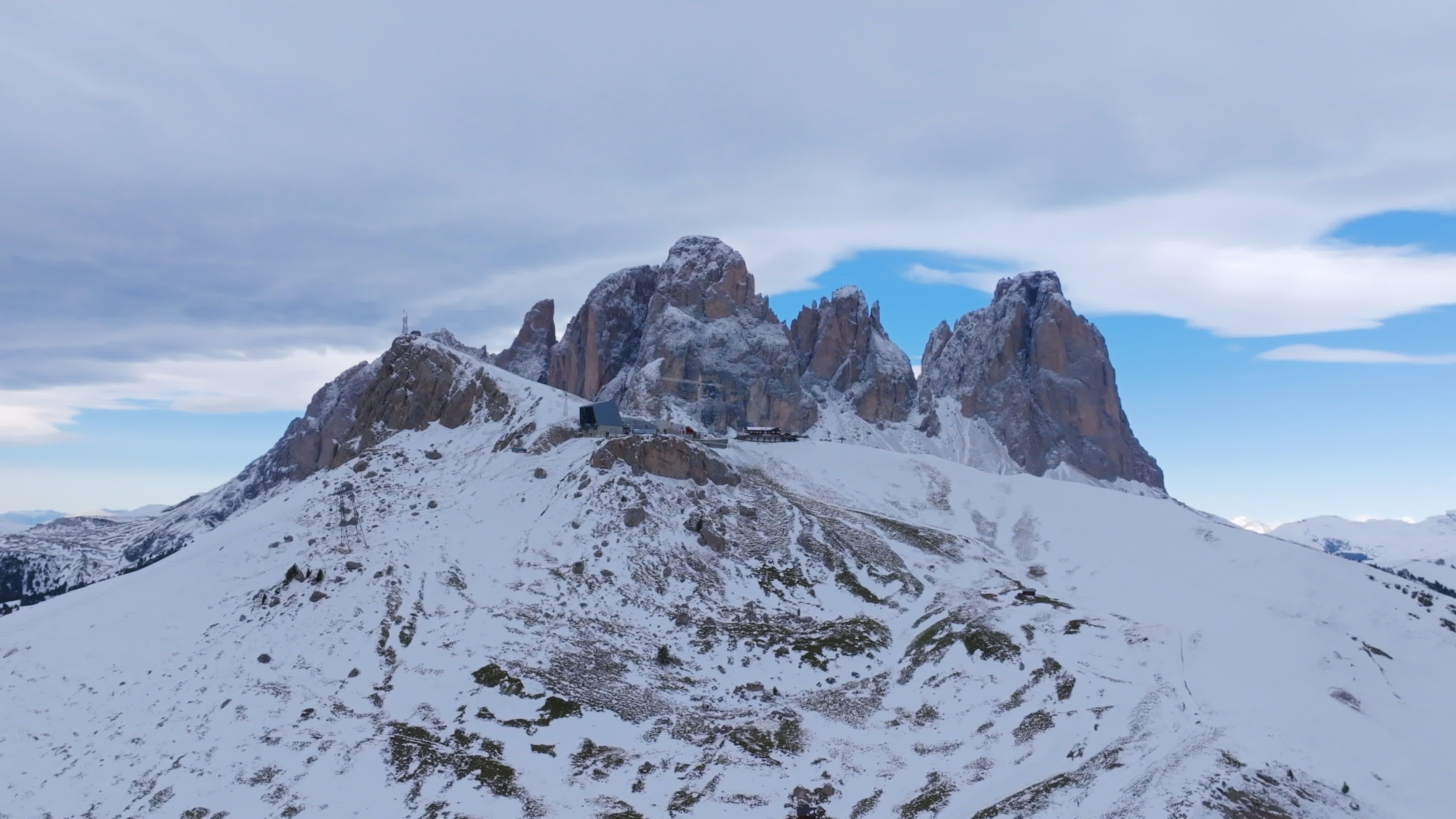 Aerial View of Snowy Mountain Peaks in Winter Free Stock Video Footage ...