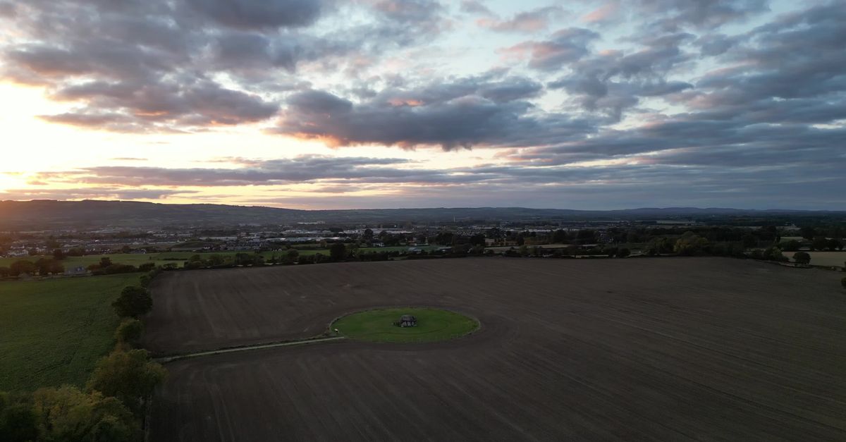 Serene Aerial View Of Irish Countryside At Dusk Free Stock Video Serene Aerial View Of Irish Countryside At Dusk Free Stock Video