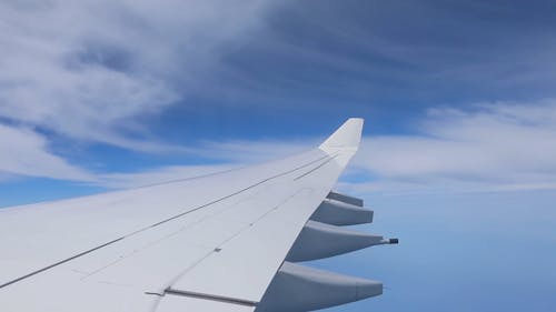 A Wing Of An Airplane While On Flight Up In The sky