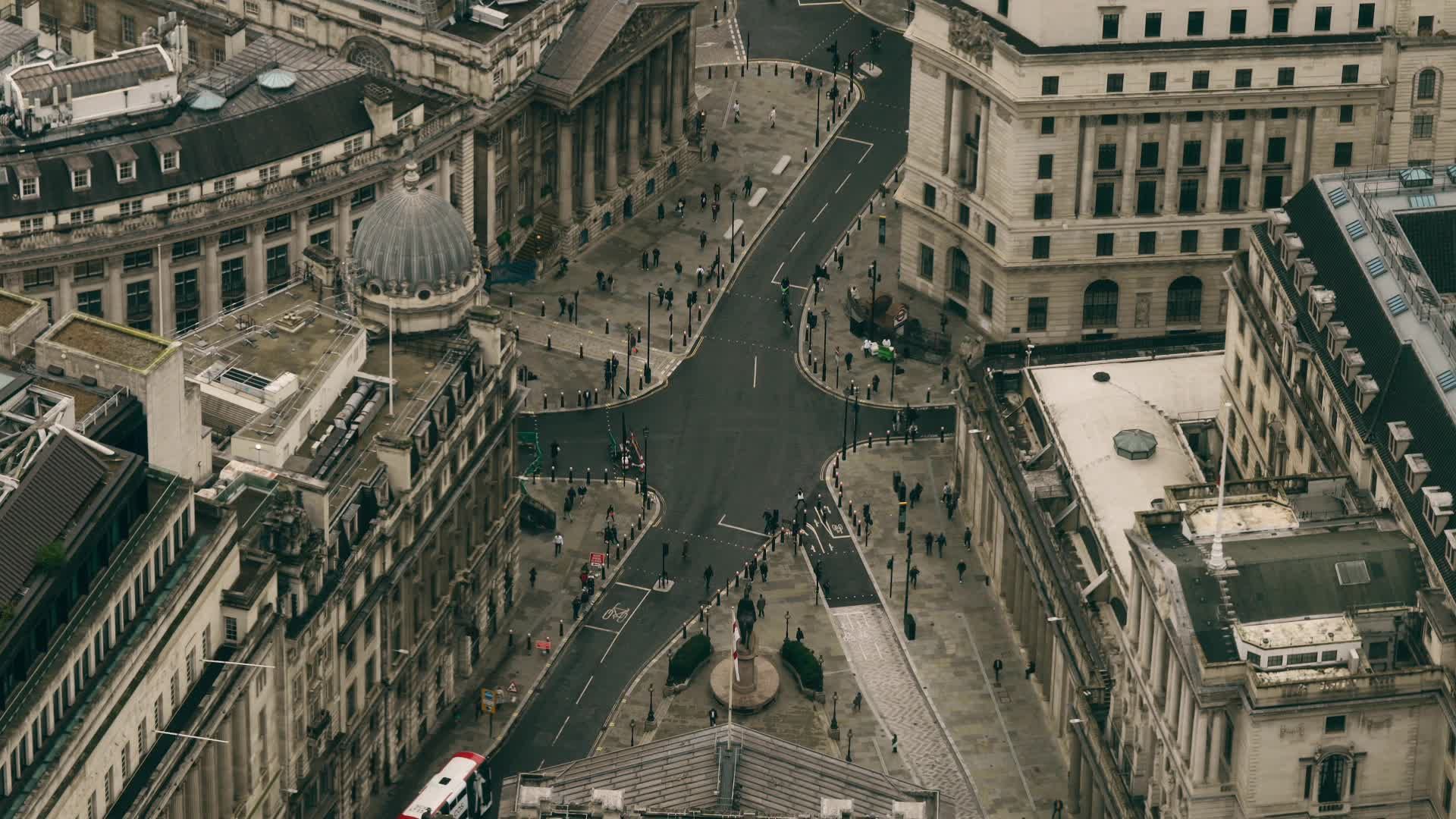 Aerial view of busy London intersection Free Stock Video Footage ...