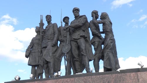 Low Angle Footage Of A Monumental Sculpture