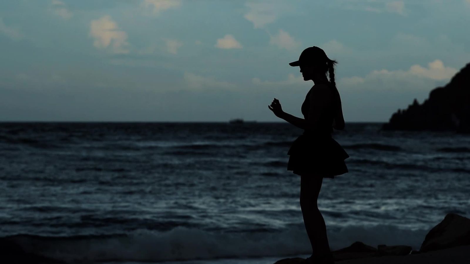 Silhouette of Man Watching Sunset Over Ocean Free Stock Video Footage ...