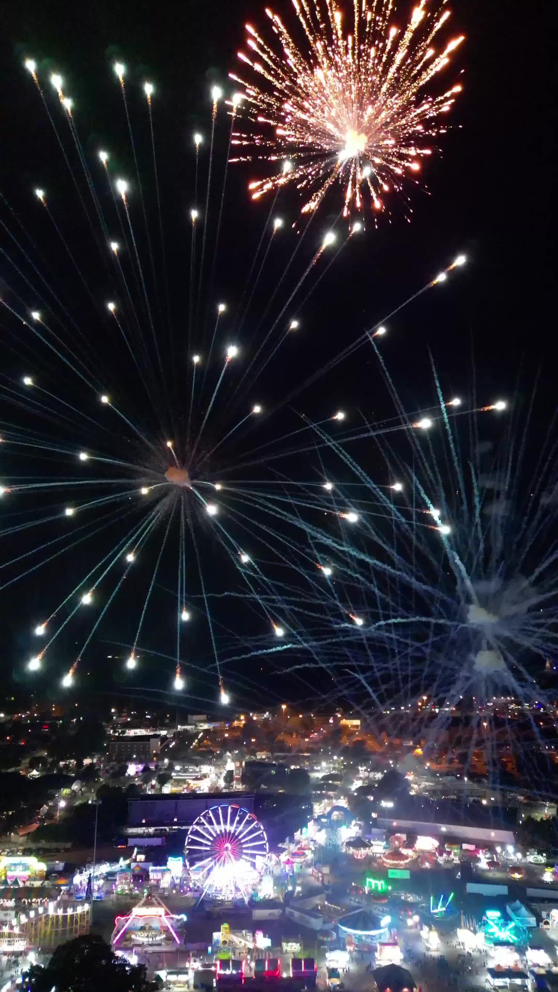 vibrant fireworks display over festive cityscape 29025245 — free pexels stock footage