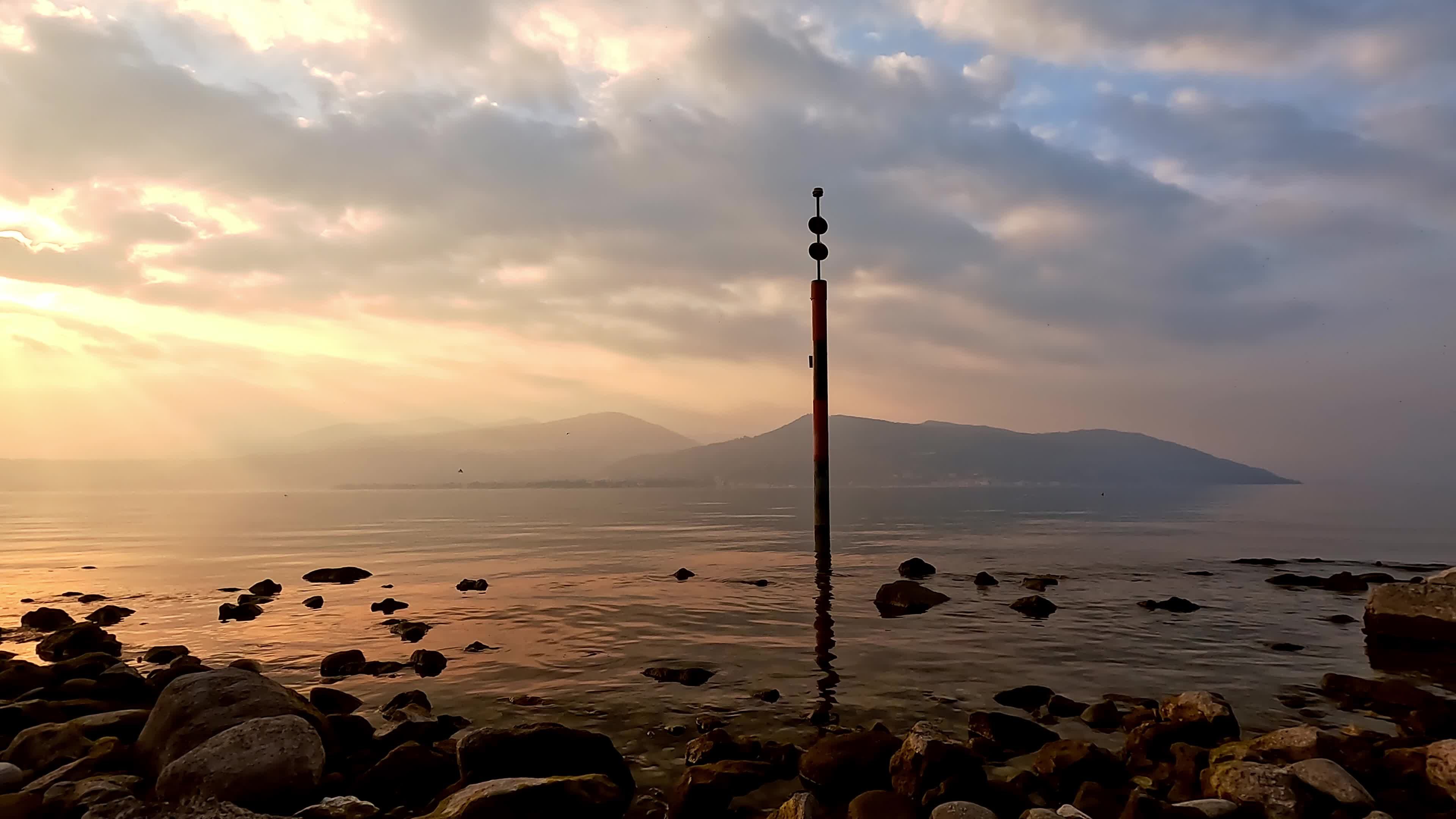 Serene Lake Sunset with Scenic Mountain View Free Stock Video Footage ...