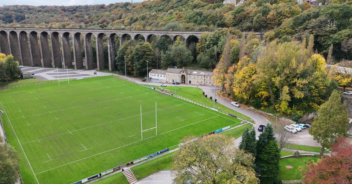 Runcorn Rugby Field Aerial View of Rugby Field and Scenic Viaduct Free Stock Video Footage ...