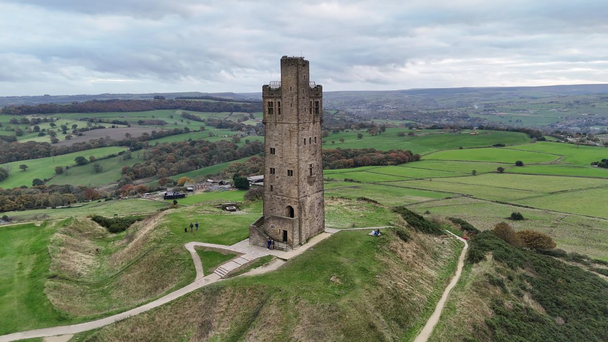 Aerial View Of Iconic Castle Hill Tower Free Stock Video Footage aerial-view-of-iconic-castle-hill-tower-free-stock-video-footage