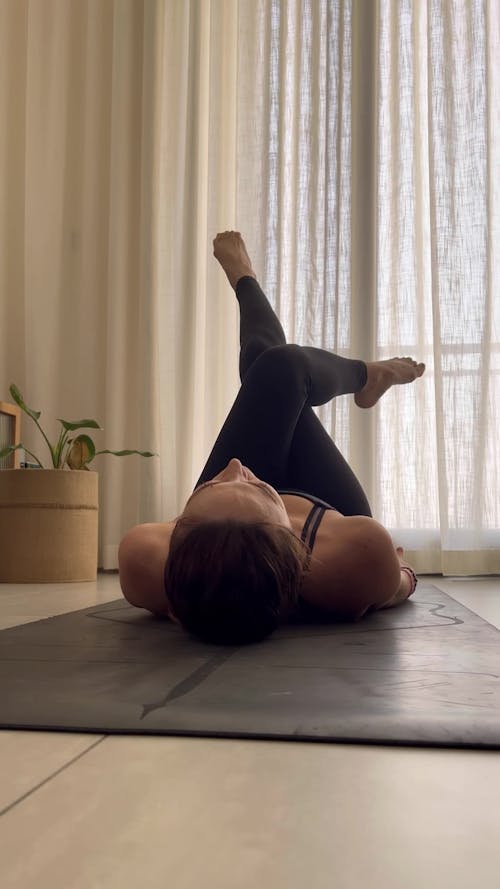 Woman In Dreadlocks Doing Yoga Exercise Free Stock Video Footage ...