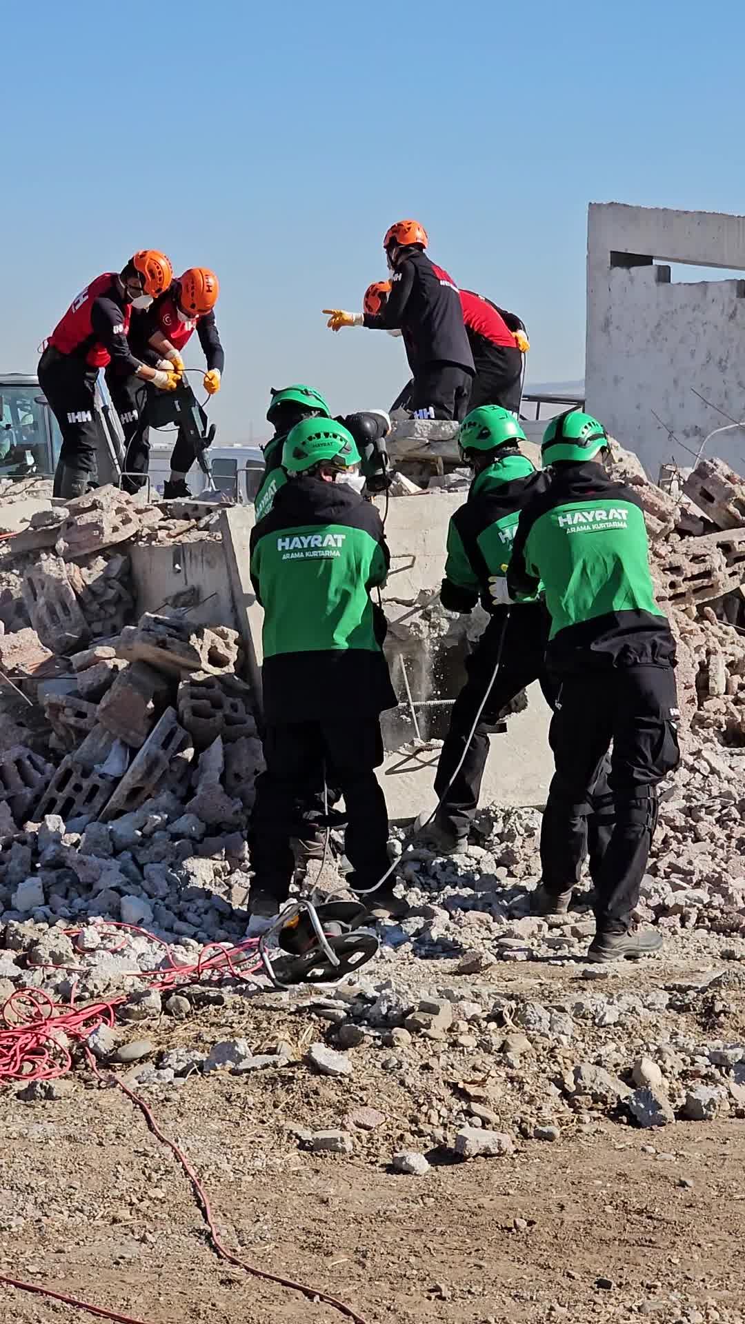Rescue Workers in Action at Earthquake Site Free Stock Video Footage ...