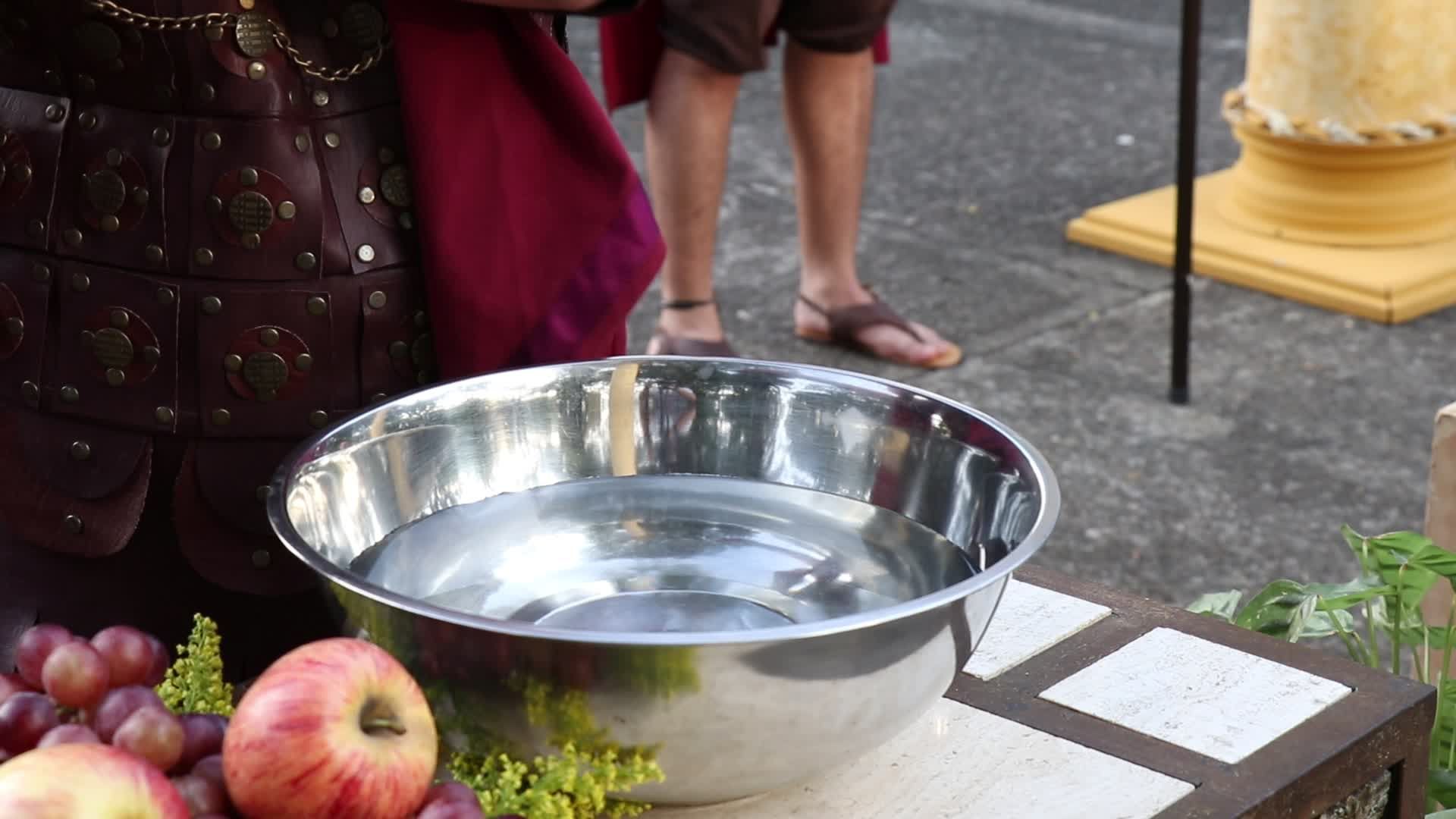 Historical Reenactment: Roman Ritual with Fruits and Water Free Stock ...