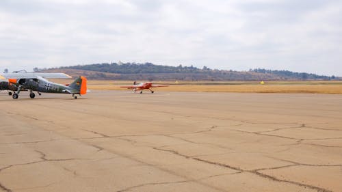 Airshow Planes Line Up In An Airfield