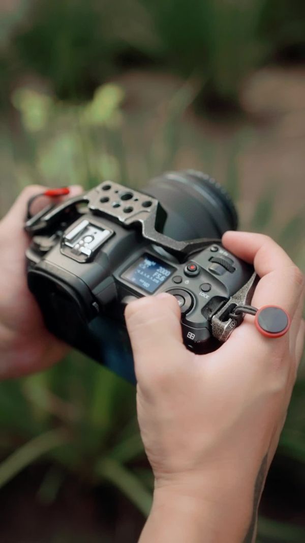 Camera Adjusting Close-Up of Photographer Adjusting Camera Outdoors Free Stock Video ...