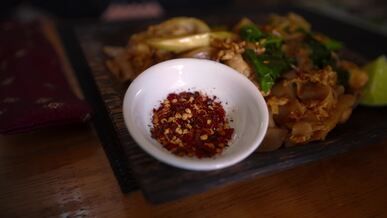 delicious asian cuisine close up with spices