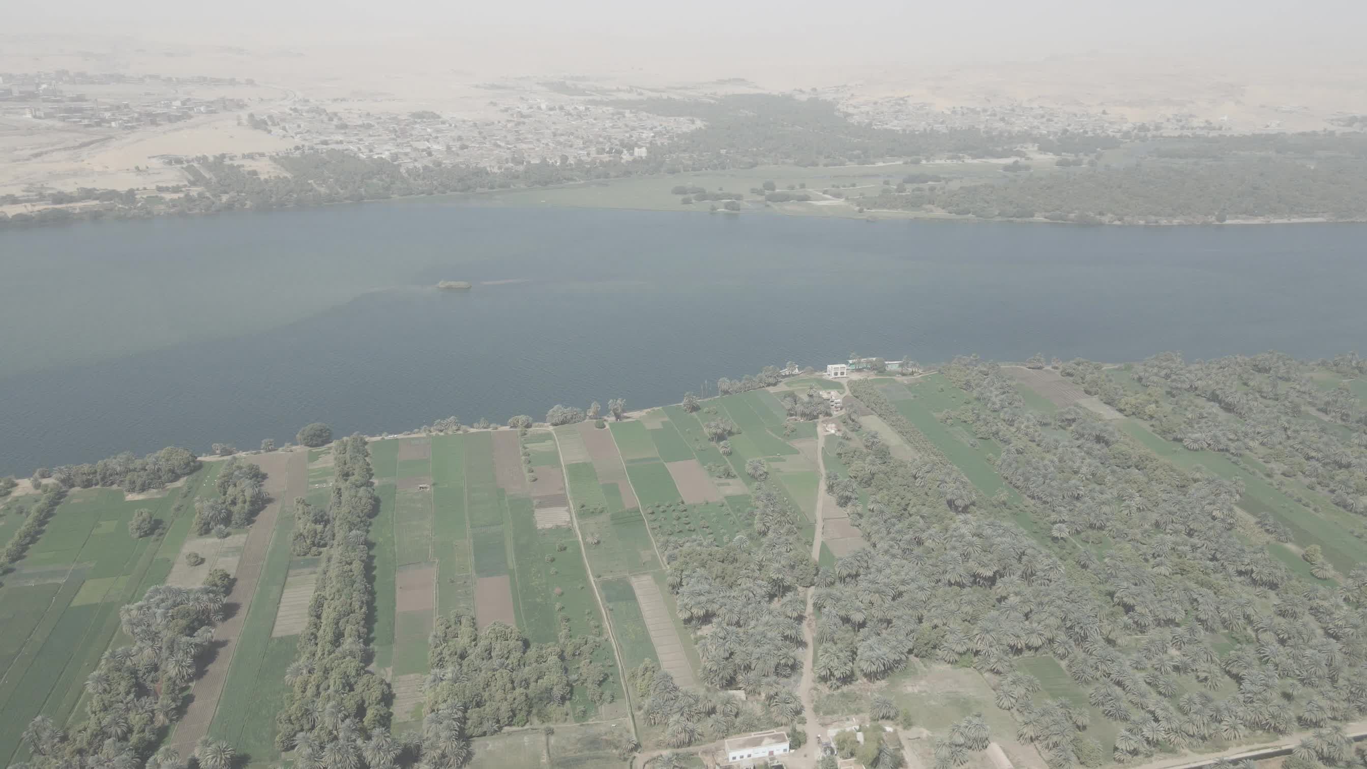 Aerial View of Nile River and Agricultural Lands in Egypt Free Stock ...