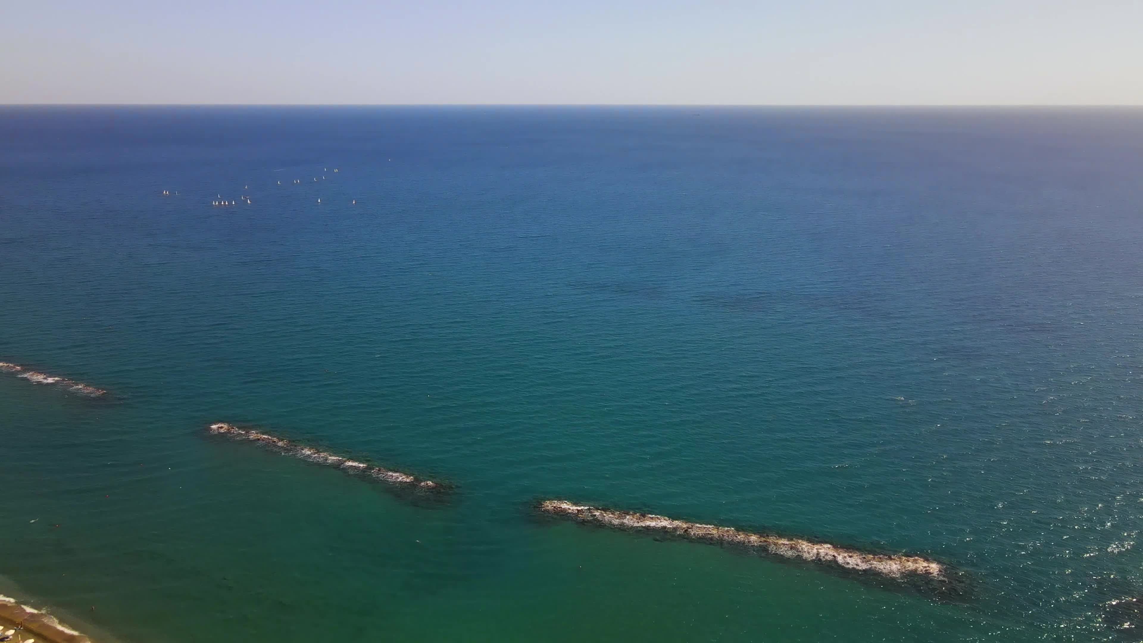 Aerial View of Mediterranean Sea Coastal Lines Free Stock Video Footage ...