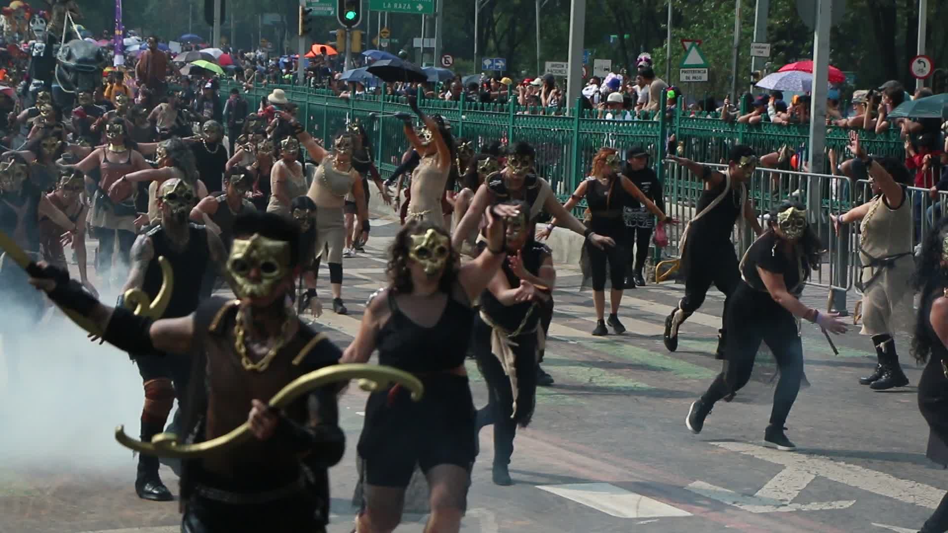 Colorful Parade with Performers in Masks Free Stock Video Footage ...