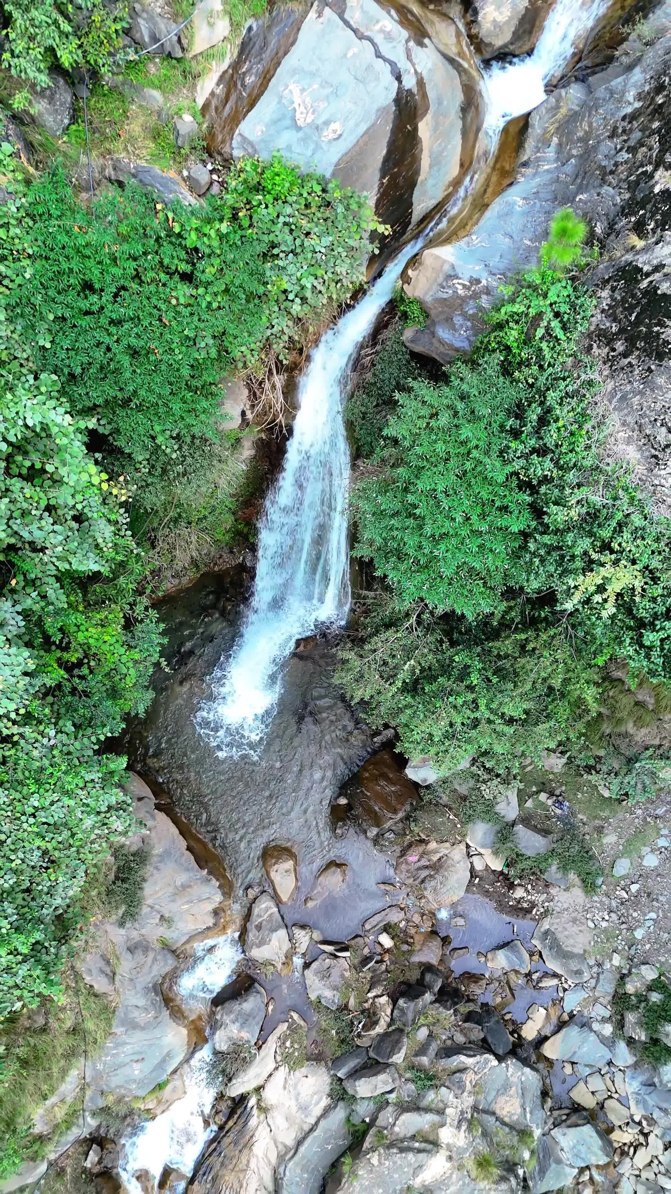 Picturesque Vertical Aerial of Taghan Waterfall Free Stock Video ...
