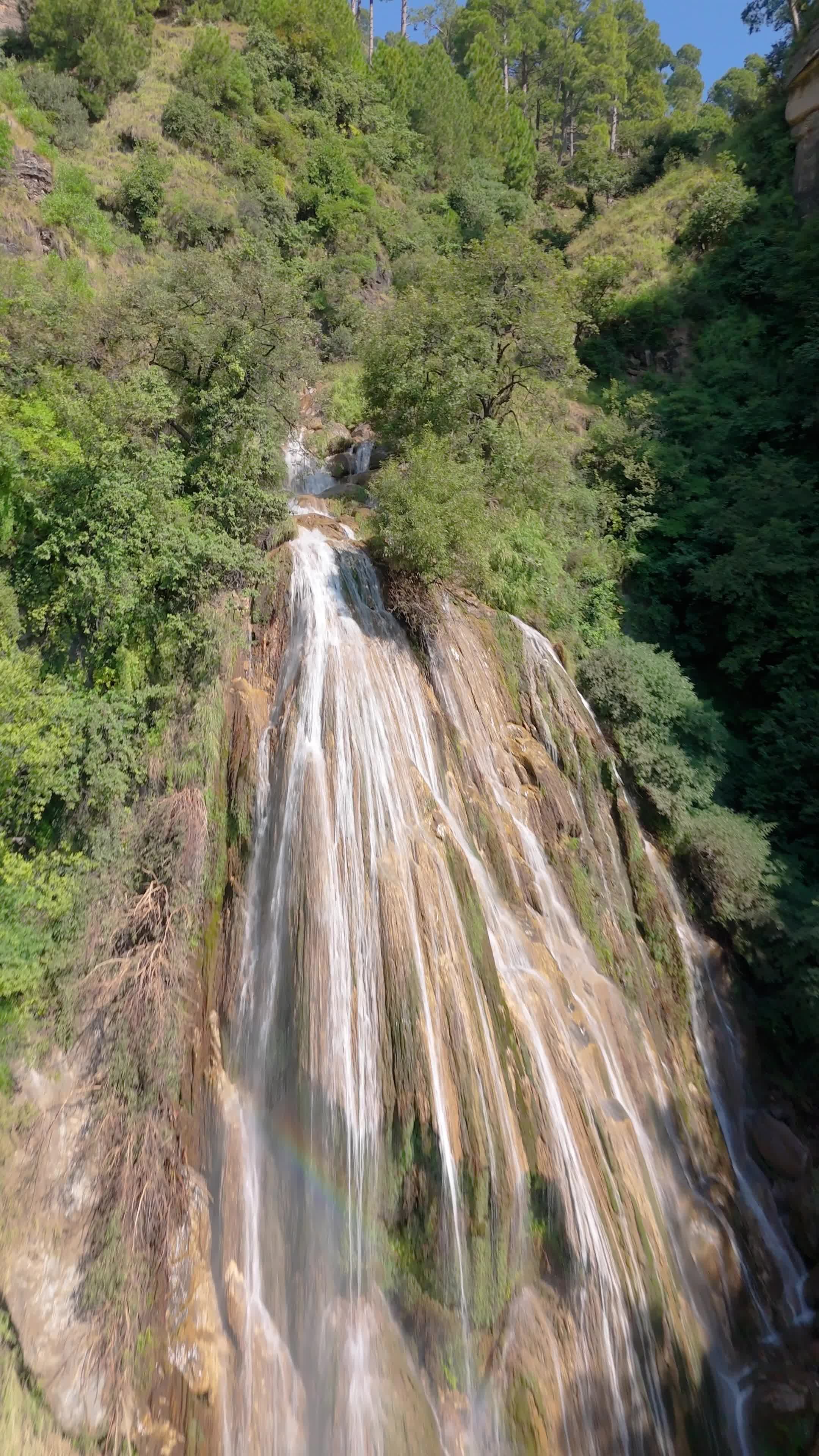 Majestic Aerial View of Taghan Waterfall Free Stock Video Footage ...