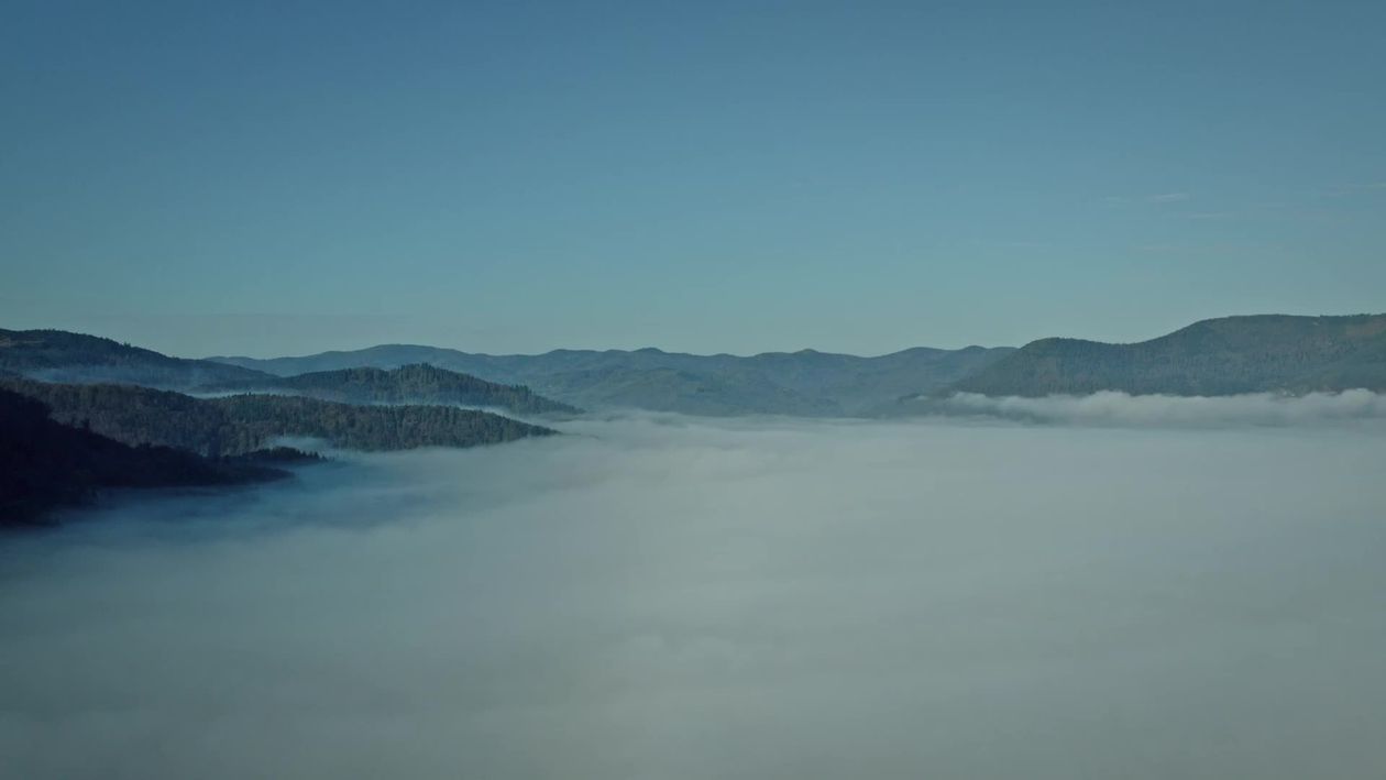 Majestic Aerial View of Misty Mountains Free Stock Video Footage ...