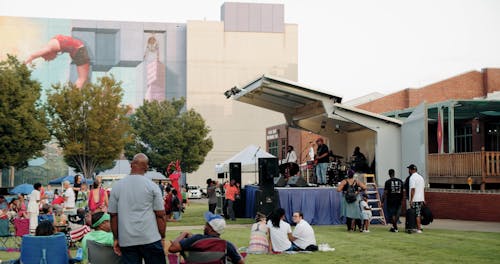 A Crowd Gathering On A Musical Concert