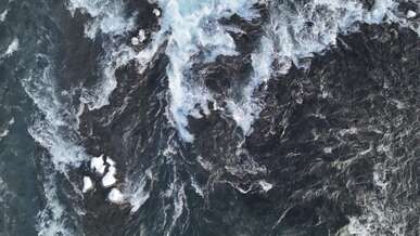 aerial view of icy waters in iceland