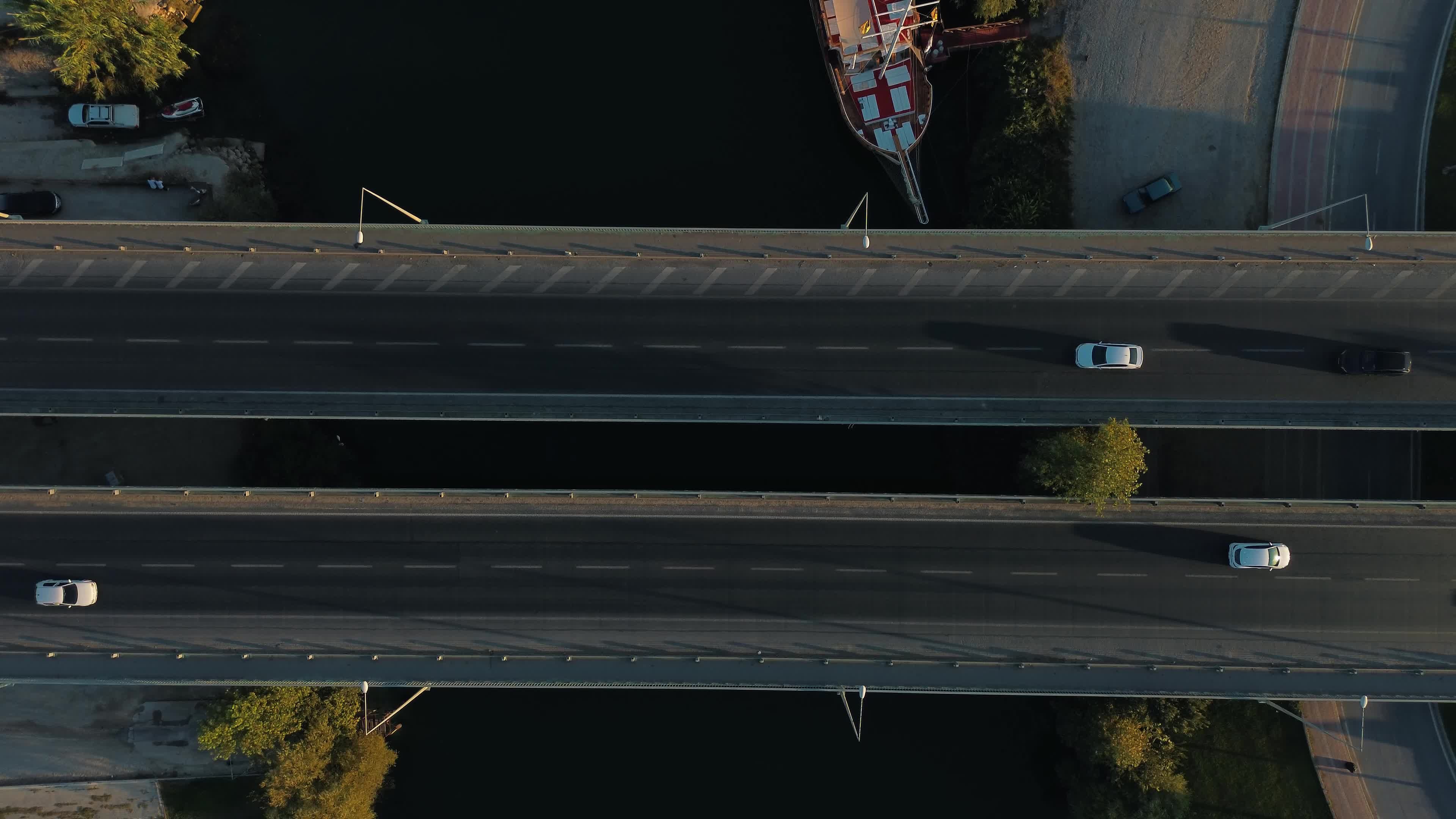 Aerial Drone View of Cars on a Dual Carriageway Free Stock Video ...