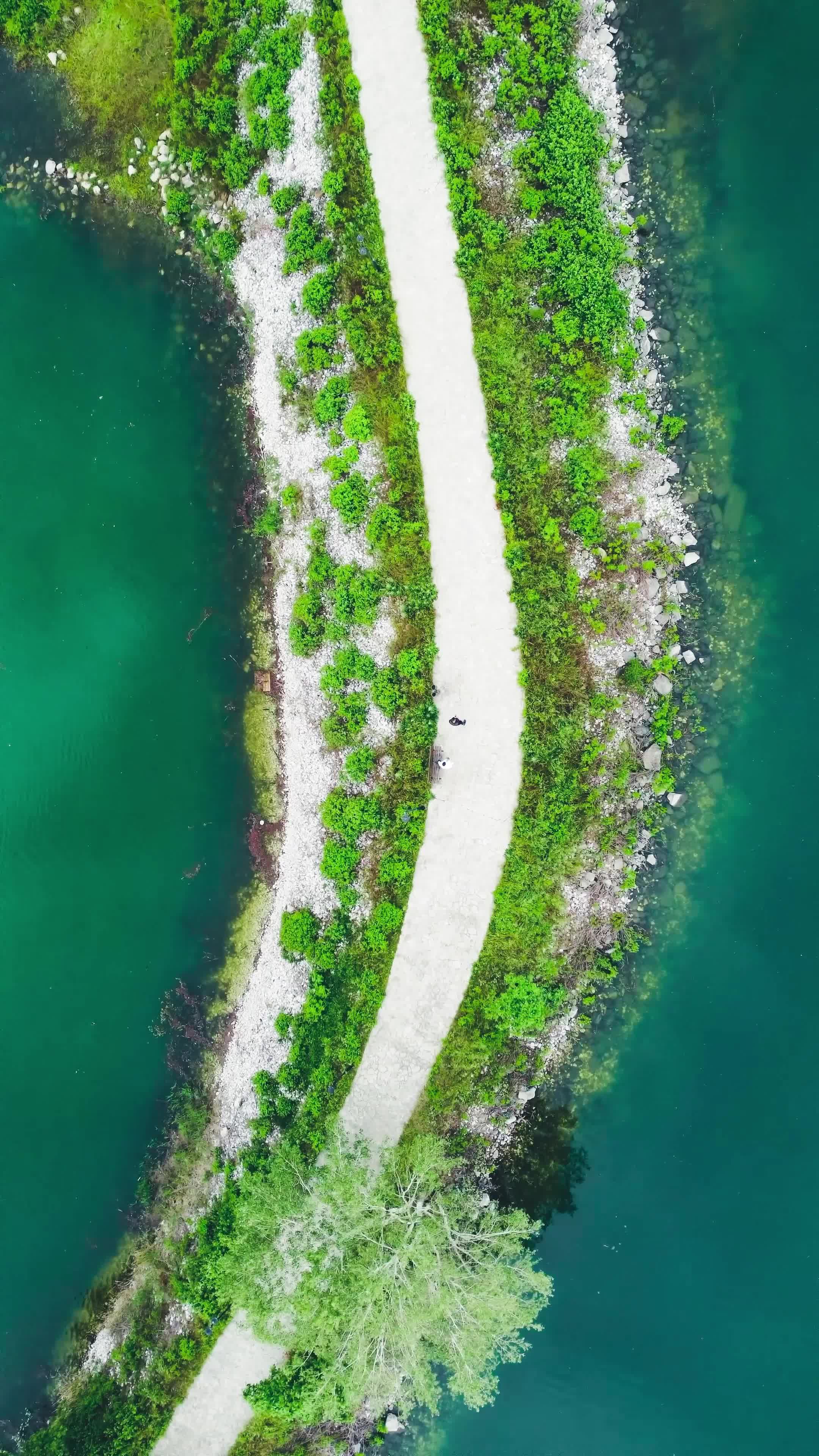 Scenic Aerial View of Island Pathway Free Stock Video Footage, Royalty ...