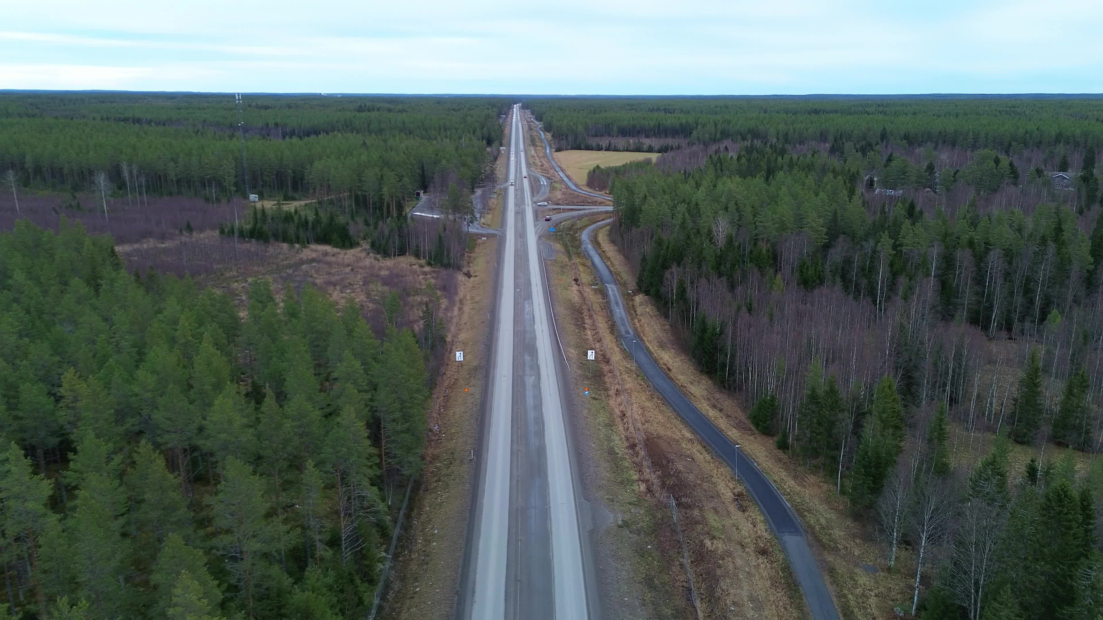 Scenic Aerial View of Remote Highway in Forest Free Stock Video Footage ...
