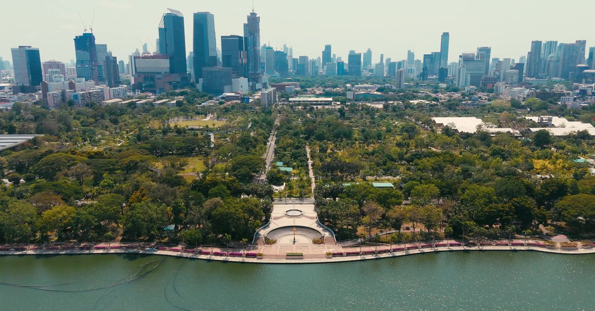 Aerial View Of Vibrant Bangkok City Park Free Stock Video Footage aerial-view-of-vibrant-bangkok-city-park-free-stock-video-footage