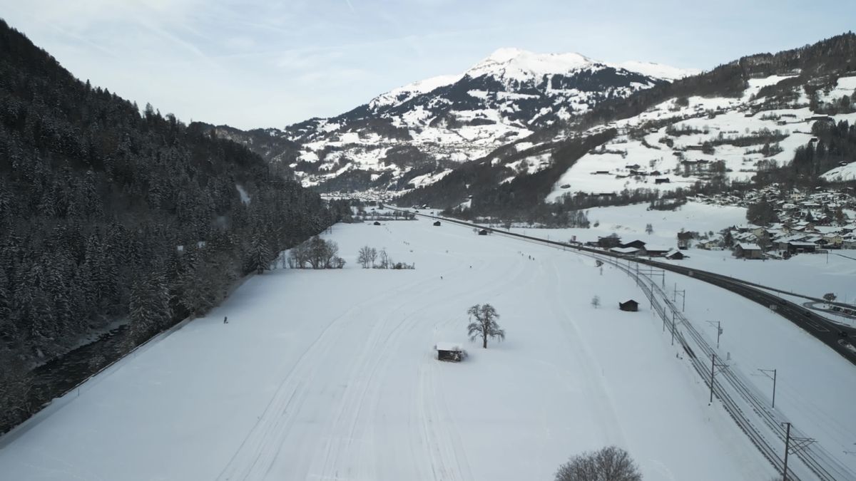Scenic Winter Aerial View of Snowy Landscape Free Stock Video Footage ...