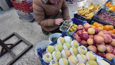 outdoor market fruit selection at greengrocer